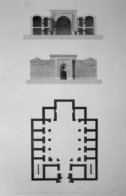 Façade elevation, section, and plan