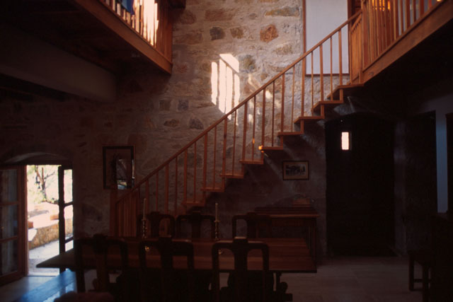 Interior view showing wood staircase