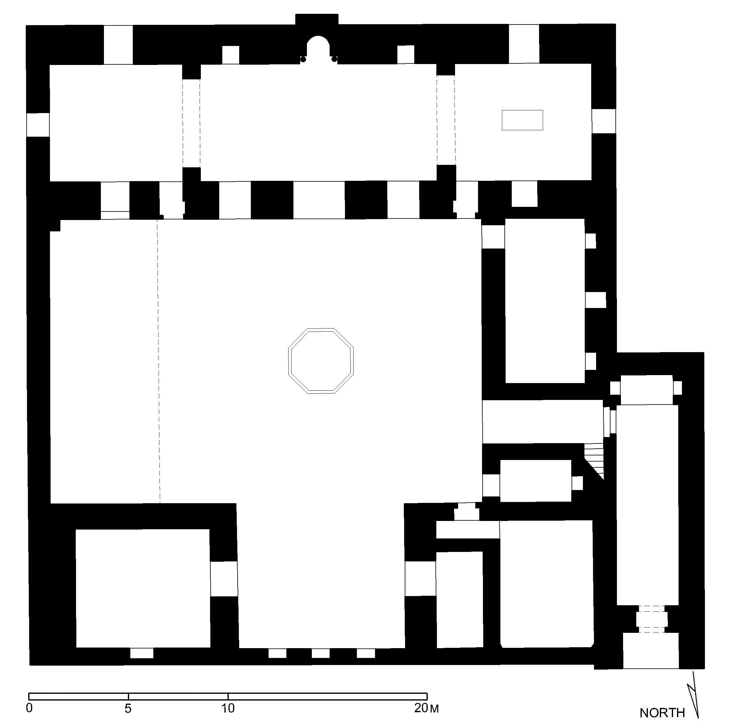 Madrasa al-Kamiliyya - Floor plan of madrasa (after Meinecke) in AutoCAD 2000 format. Click the download button to download a zipped file containing the .dwg file. 