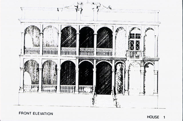 B&W drawing, front elevation