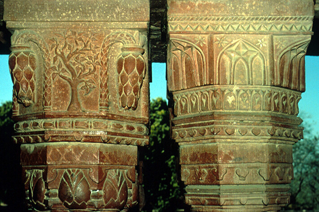 Interior view of detail of double-column capital