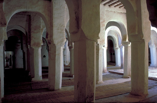 Ksour in the Draa Valley Rehabilitation - Interior, prayer hall of a mosque