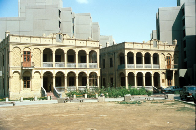 View from courtyard to main entrance