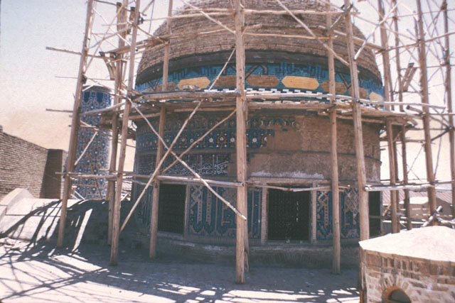 Roof view of dome, seen under restoration