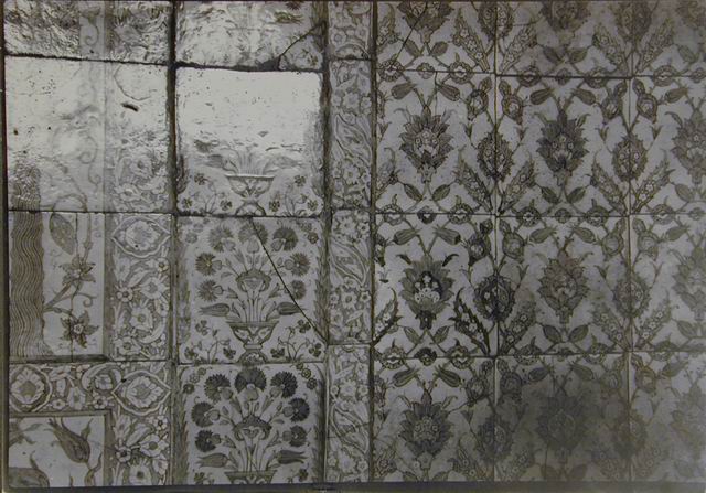 Faience panels of qibla wall