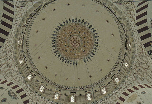 Interior view, looking up at the central dome