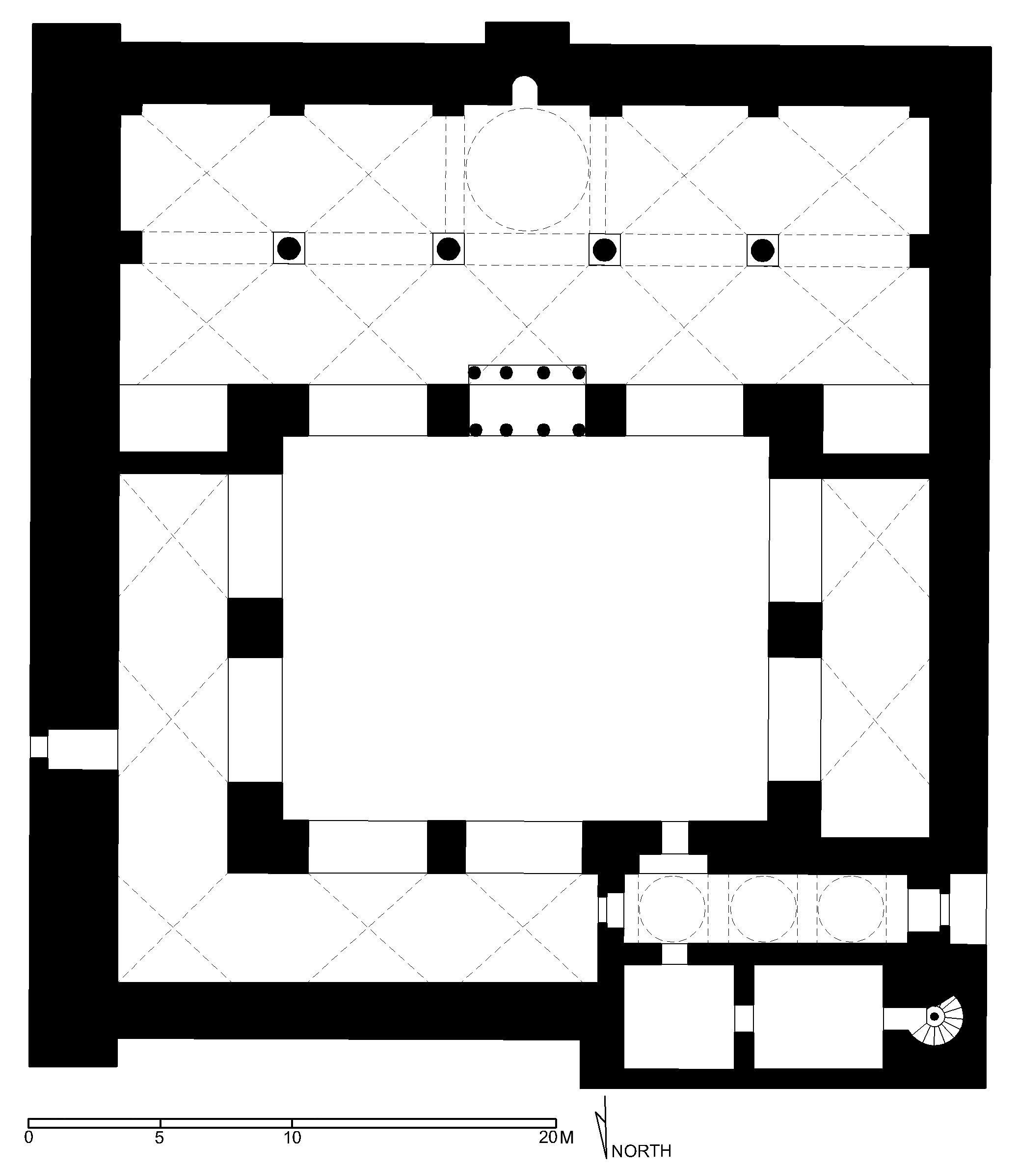 Jami' Altinbugha - Floor plan of mosque (after Meinecke) in AutoCAD 2000 format. Click the download button to download a zipped file containing the .dwg file. 