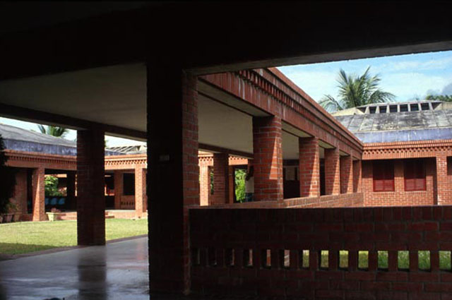 View along the covered corridor