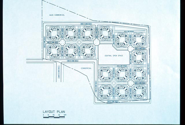 B&W drawing, layout plan