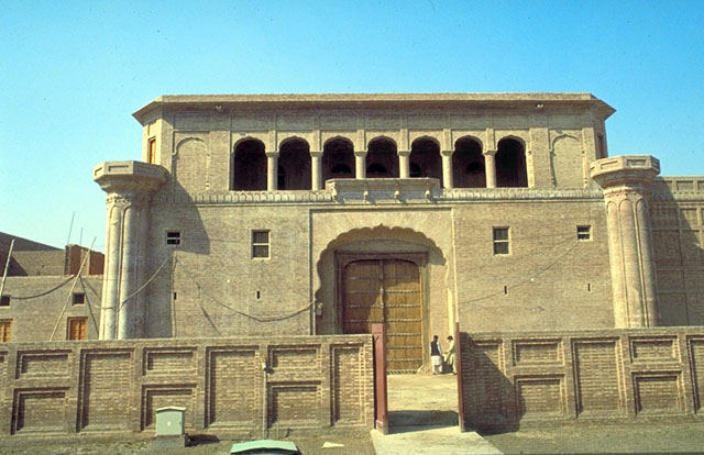 Façade of Khusal Singh Haveli, now used as the main entrance and administration building of a girl's college