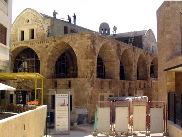 View of church during restoration, as seen from Etoile Square