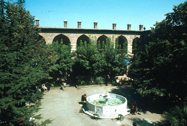 View from courtyard of the han, with ablution fountain