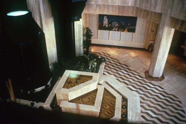 Interior view showing atrium fountain