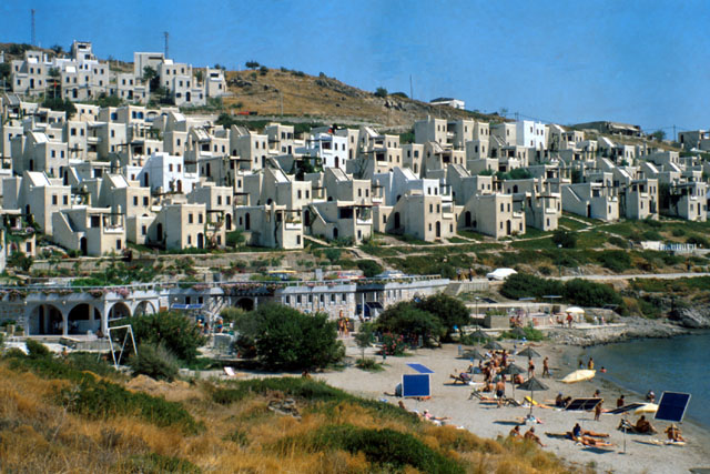 Exterior view showing arrangement of muscular seaside housing
