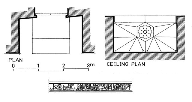 Portal: plan, ceiling plan and inscription