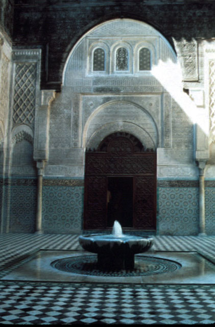 Madrasa al-'Attarin - View of the central courtyard fountain