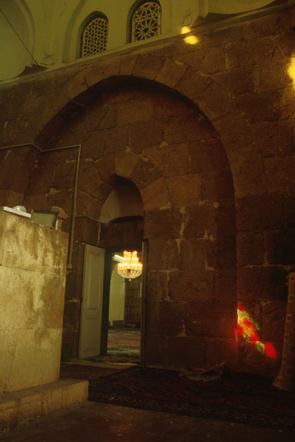 Interior view of mausoleum, looking east towards the entrance