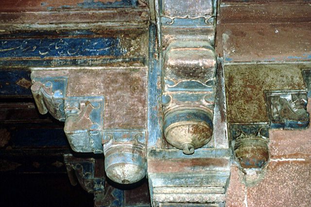 Interior close-up of corner and cornice