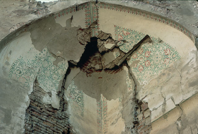 Interior detail, painted squinch of the qibla dome