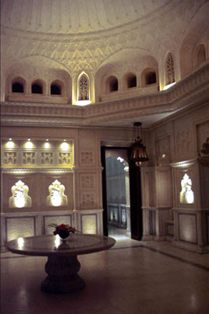 Interior view, showing dome capped salon