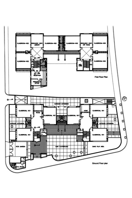 Ground and first floor plans