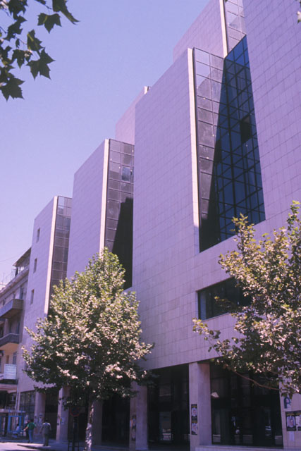 Exterior view showing glazing and concrete façade