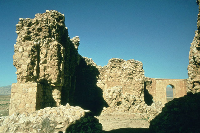 Interior view of ruined hall