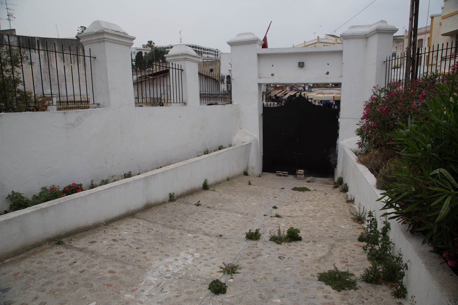 Jewish Cemetery of Tangier - View from inside the cemetery tword the cemetery gate
