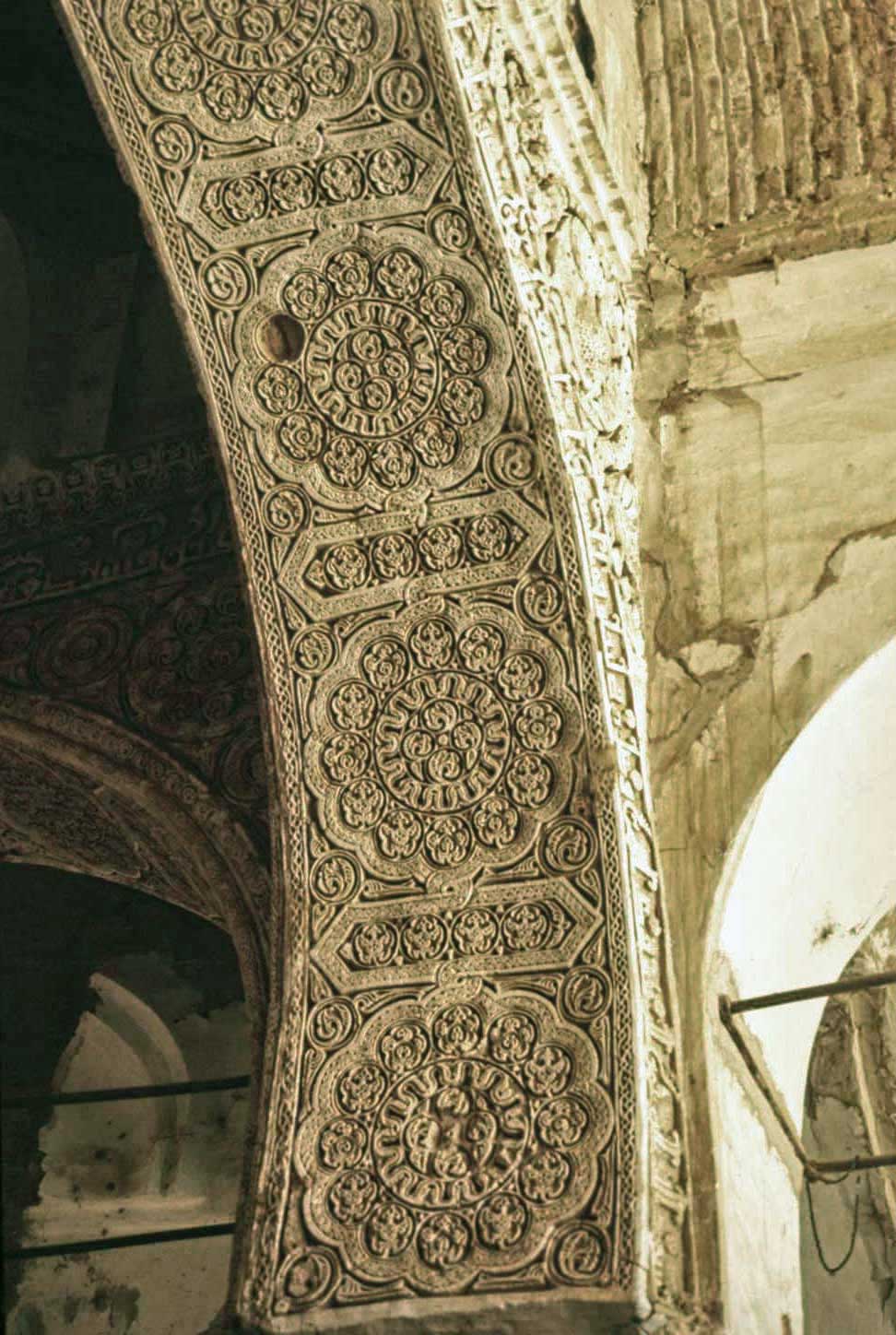 Detail of stucco soffit ornamentation