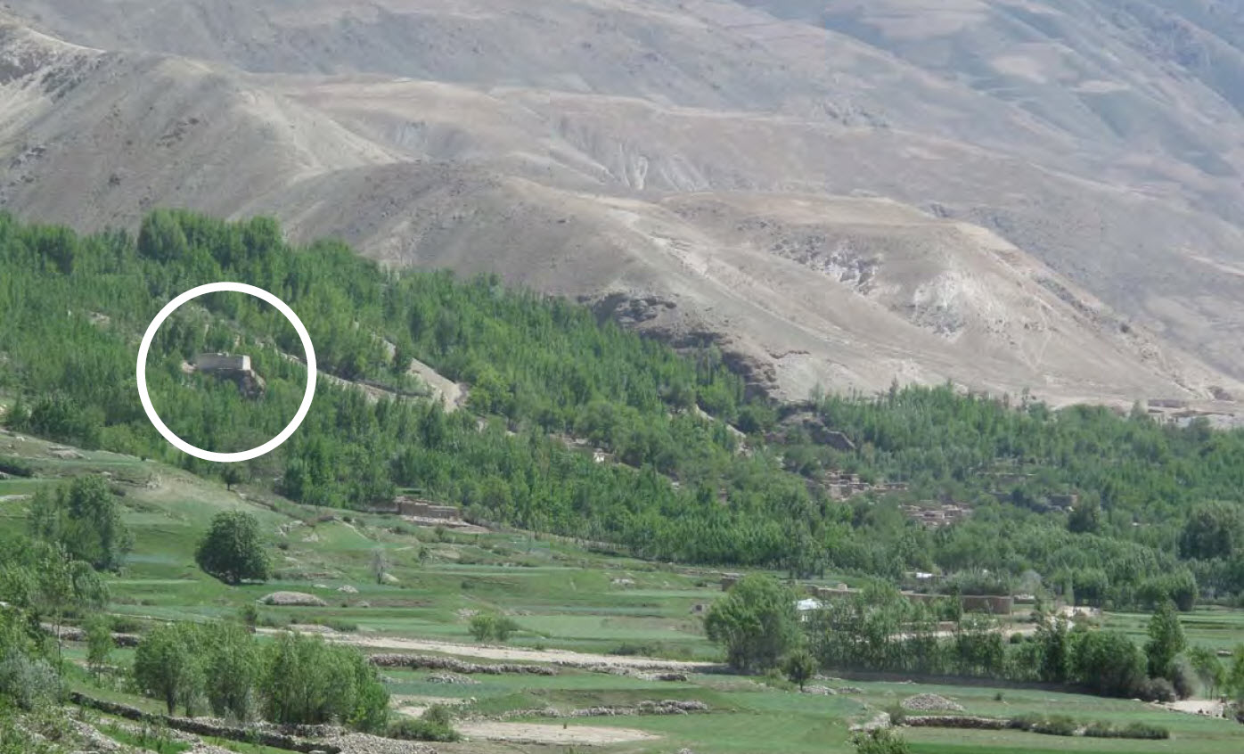The ziarat as seen from the Yumgan Valley and Hazrat-e Sayyed Village