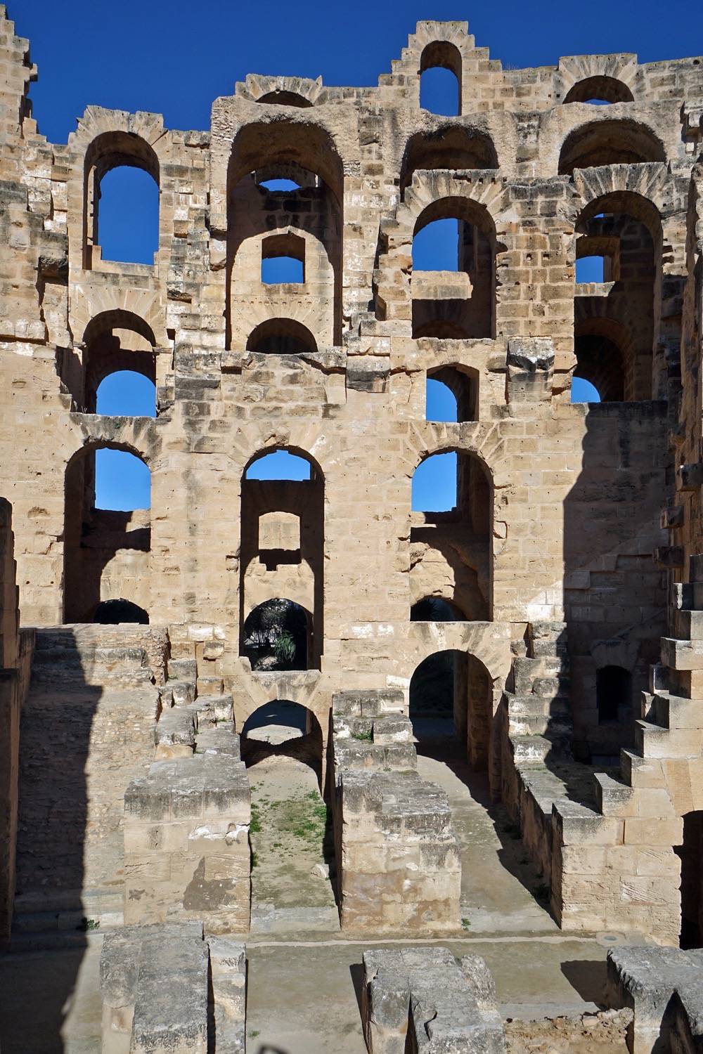 Interior view. View of pillars and arcades at the eastern side of the amphitheater.