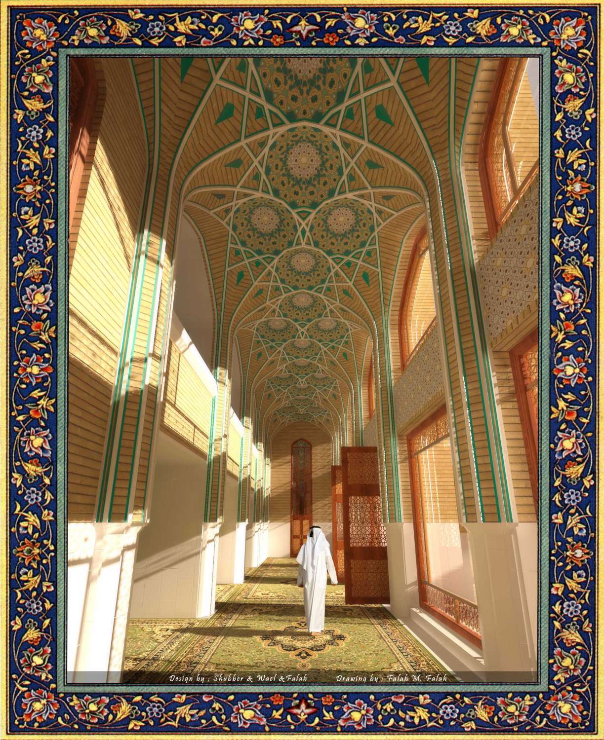 Design of new mosque: rendering of mosque vestibule.