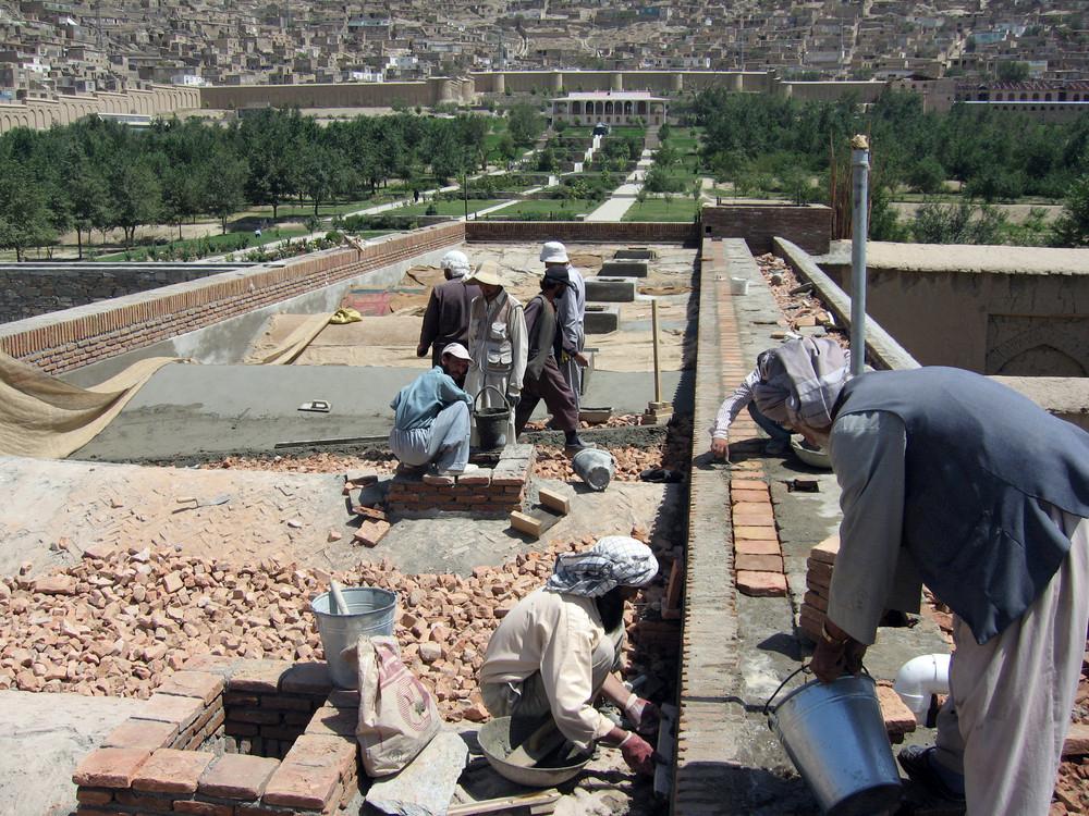 Bagh-e Babur Restoration: Caravanserai - During intervention