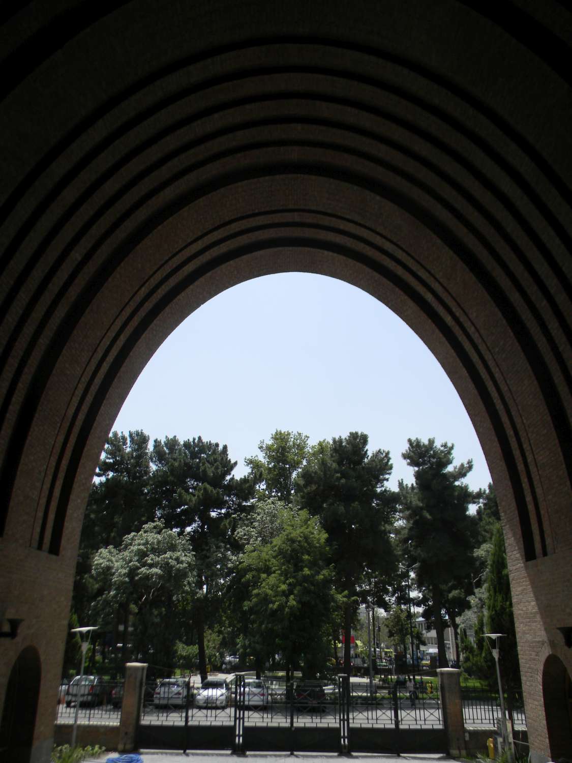 Entrance portal from inside arch.