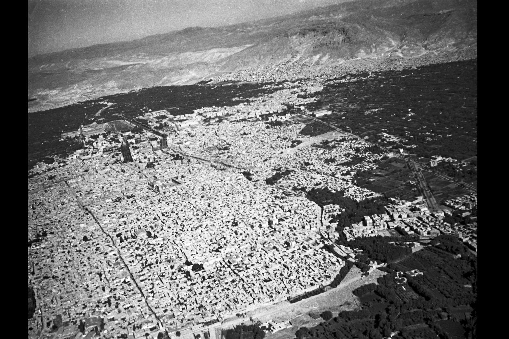 Aerial view over Damascus