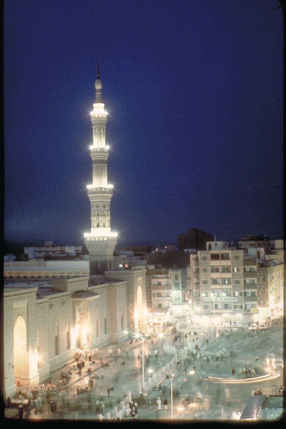 Bird's eye view toward a minaret