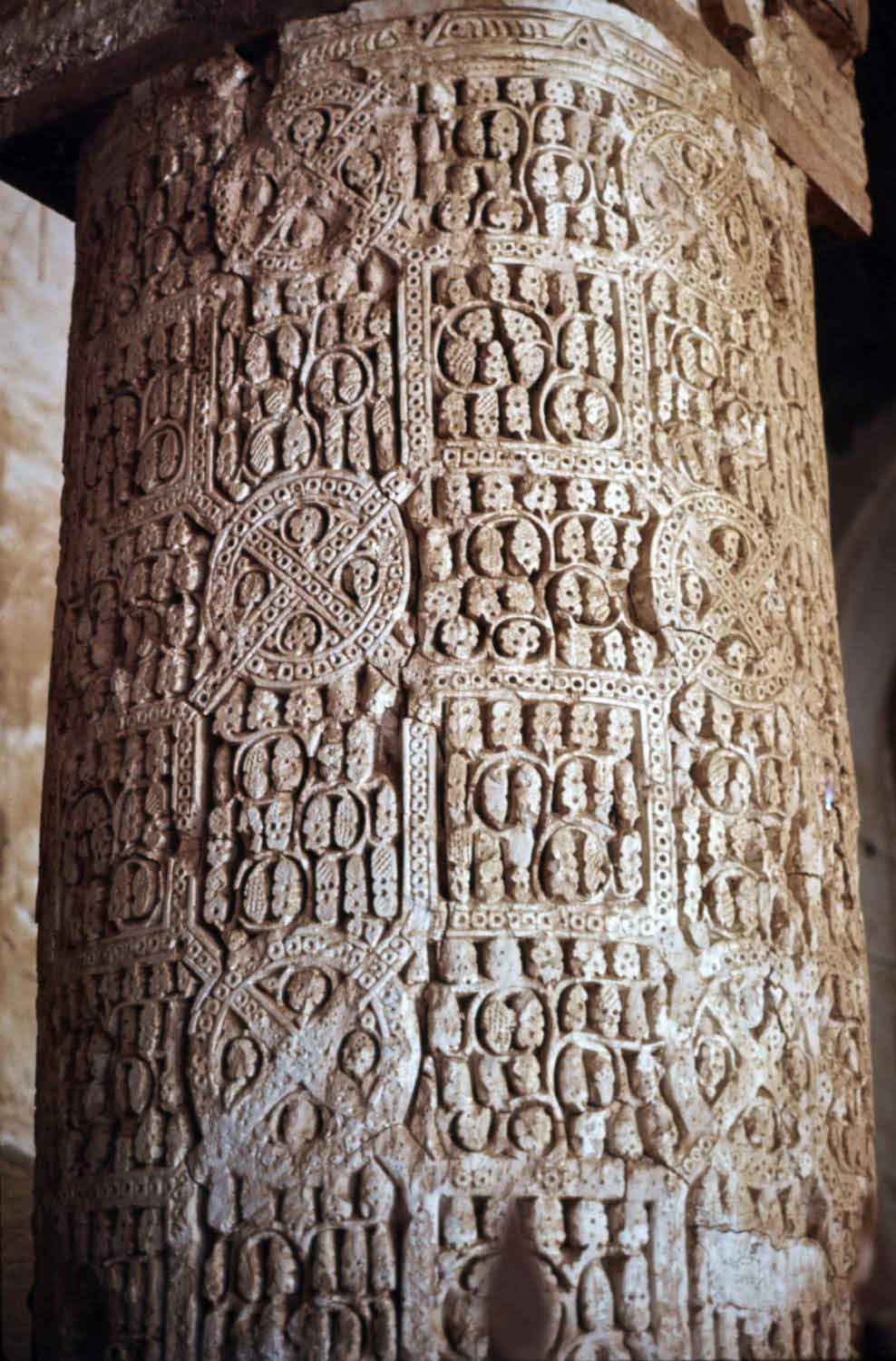 Detail of a carved stucco column