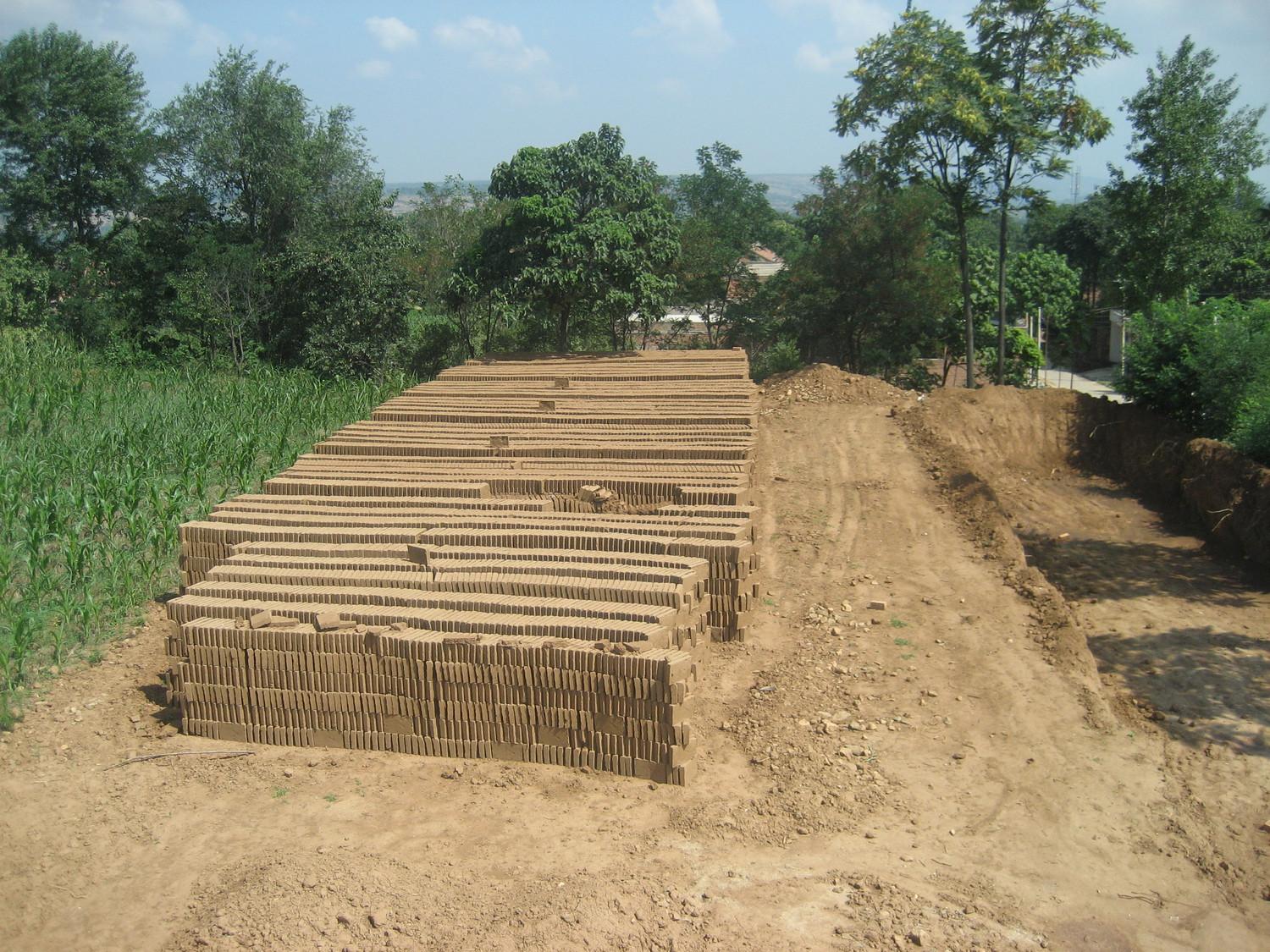 Locally manufactured mud bricks