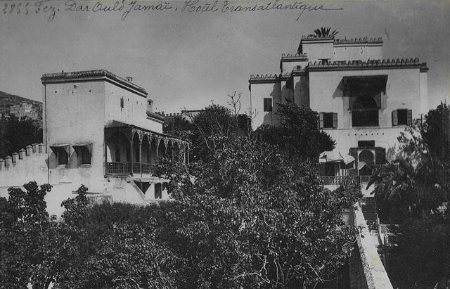 General view, Dar Ould Jamai (palace) or Hotel Transatlantique / "Fez, Dar Ould Jamaï, Hôtel Transatlantique"