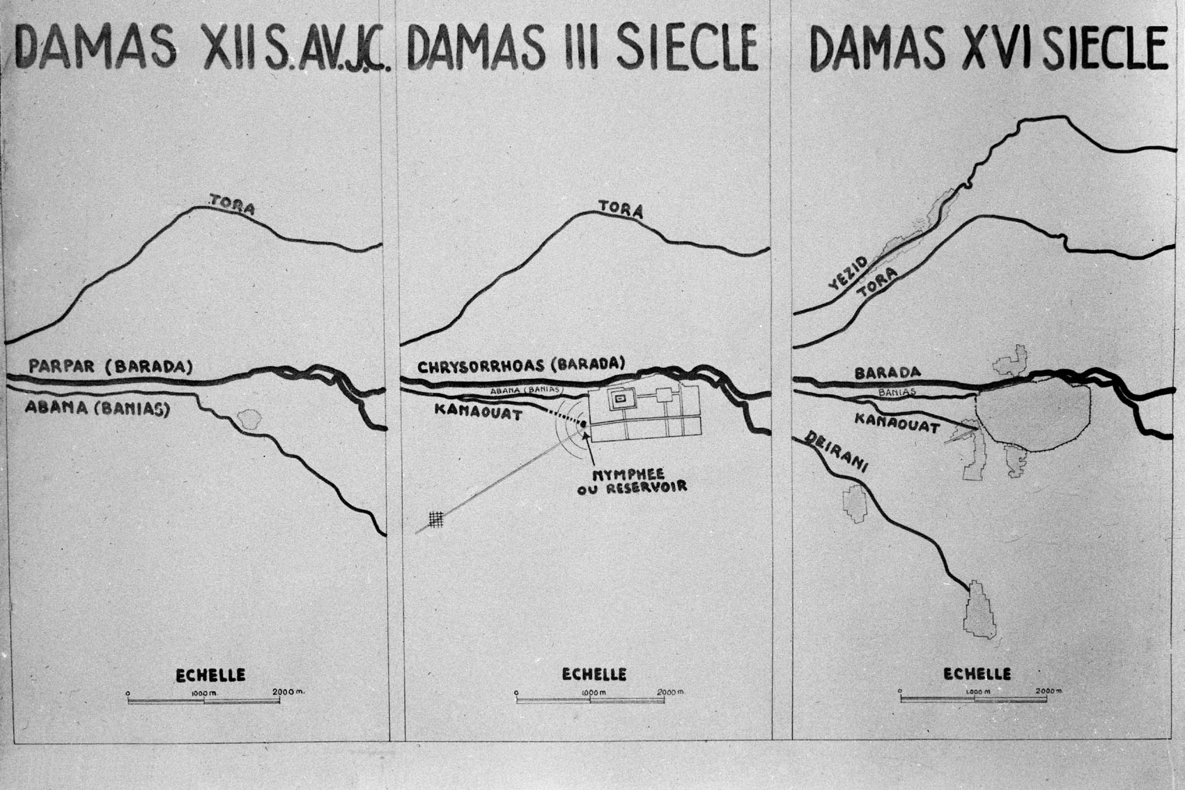 Damascus river systems over the centuries