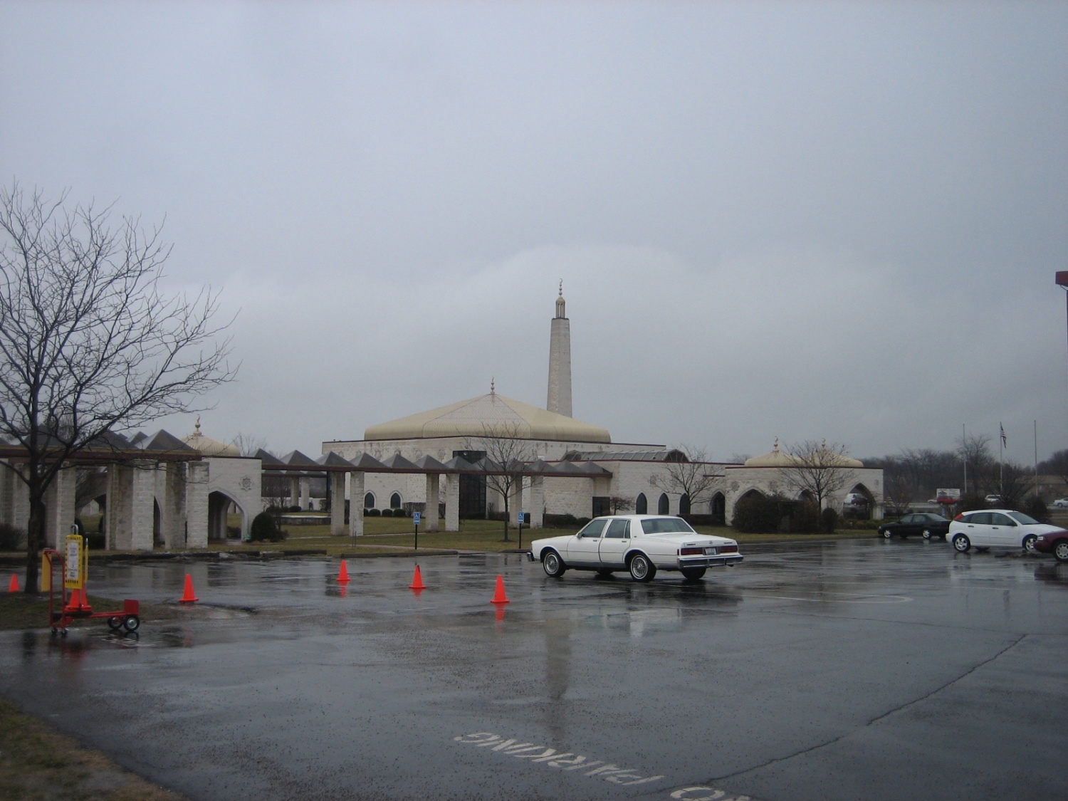 View from parking lot looking east towards masjid
