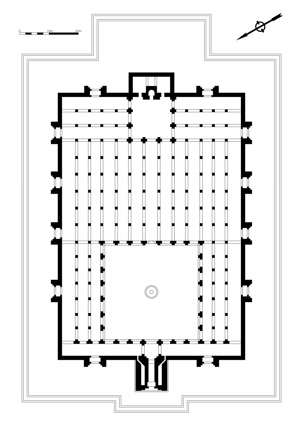 Site plan of the mosque, Based on Marçais (1954)