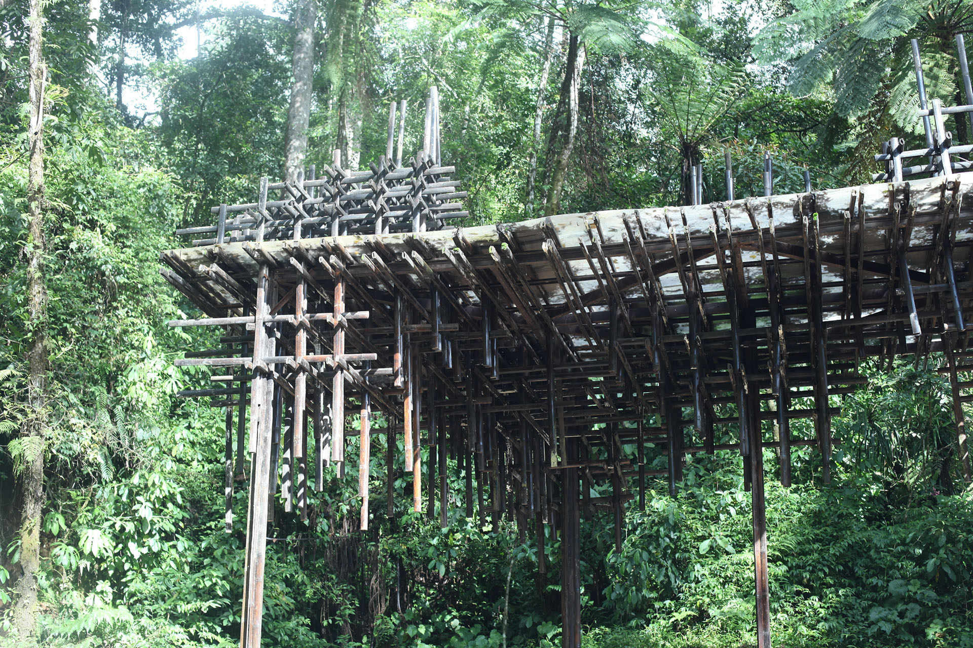 <p>&nbsp;Its canopy is made of petung bamboo, a local material, preserved traditionally by soaking in the river for 8 months.&nbsp;</p>