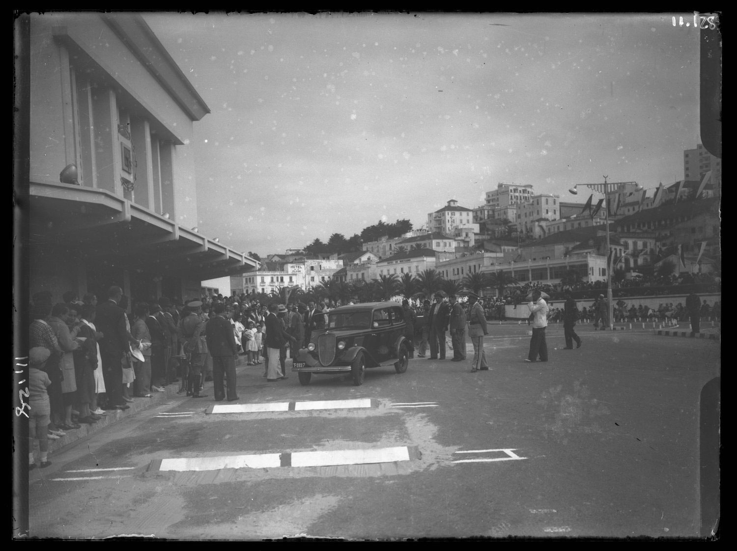 A large crowd stretched from the old railroad station down the boulevard (now Avenue Mohammad VI) in Tangier.