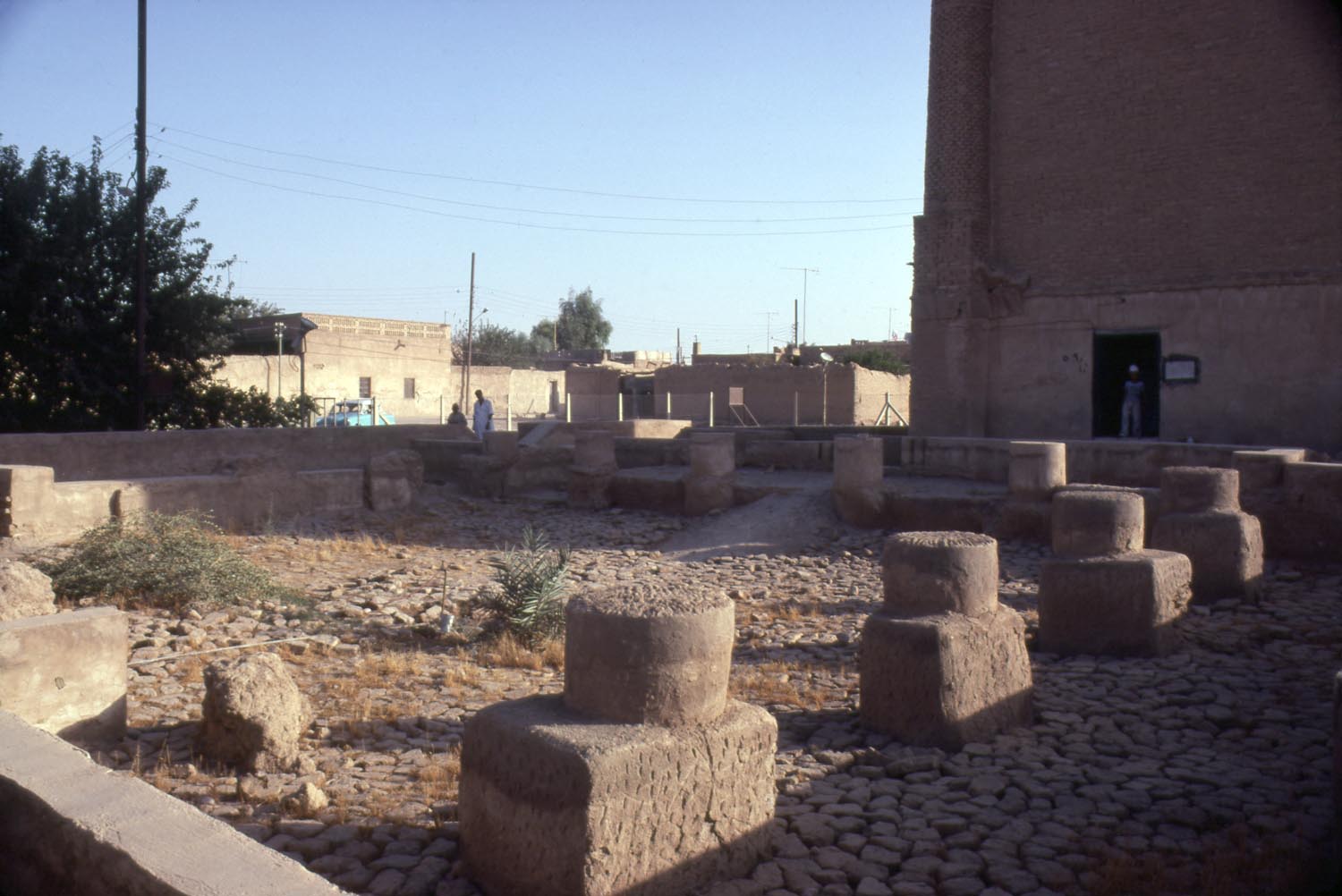 View of the remains of an adjacent mosque