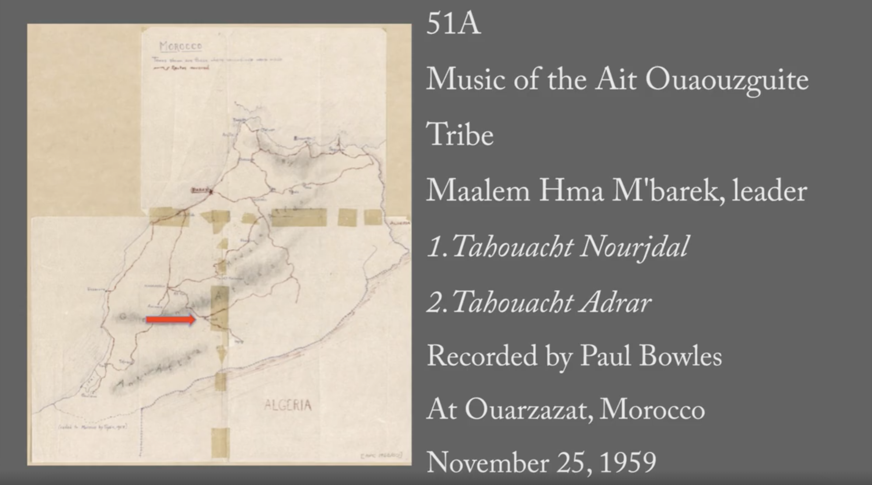 51A: "Tahouacht Nourjdal" (Music of the Ait Ouaouzguite Tribe)