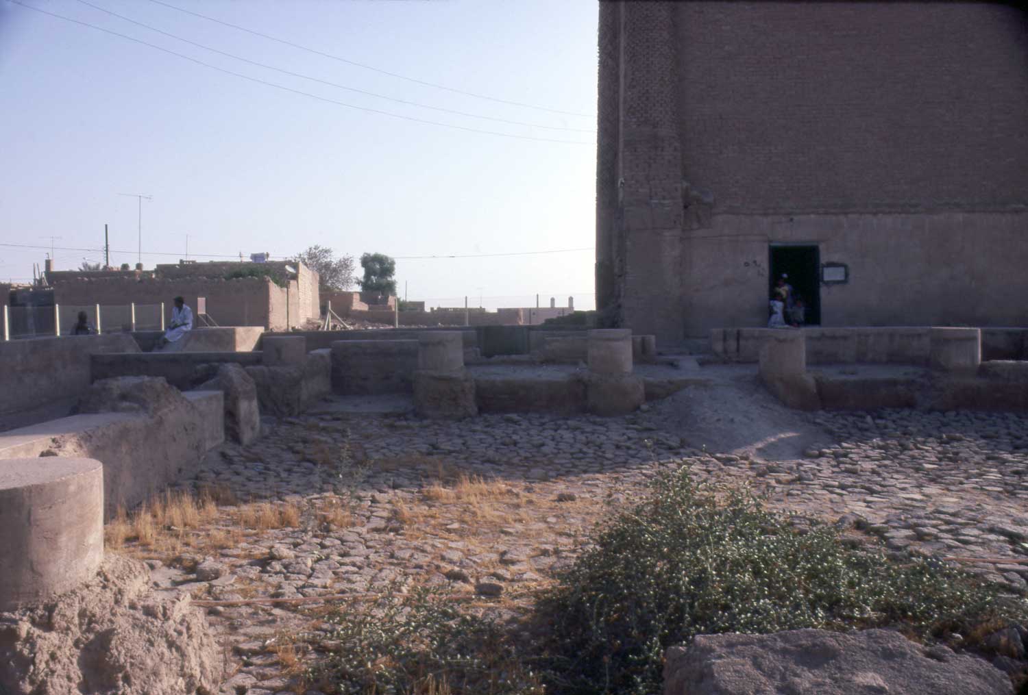 View of the remains of an adjacent mosque