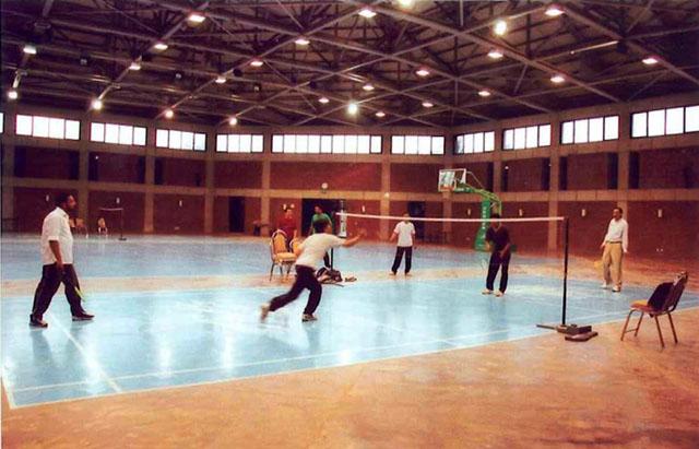 Basketball and badminton court