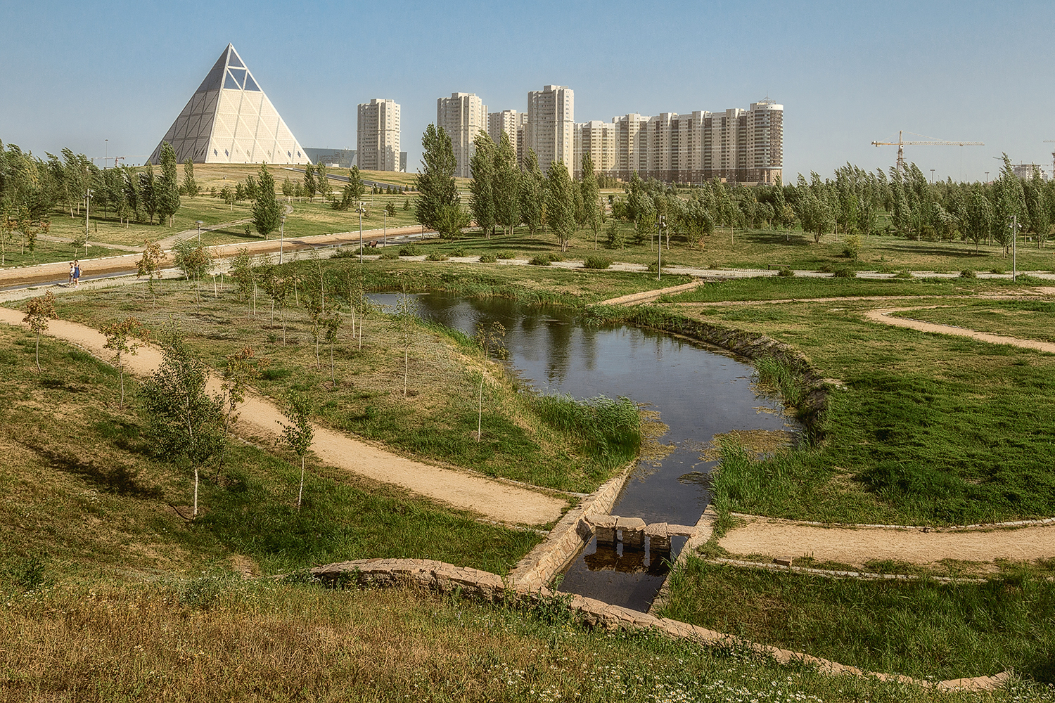 Astana Presidential park - Landscape of the lower terrace  