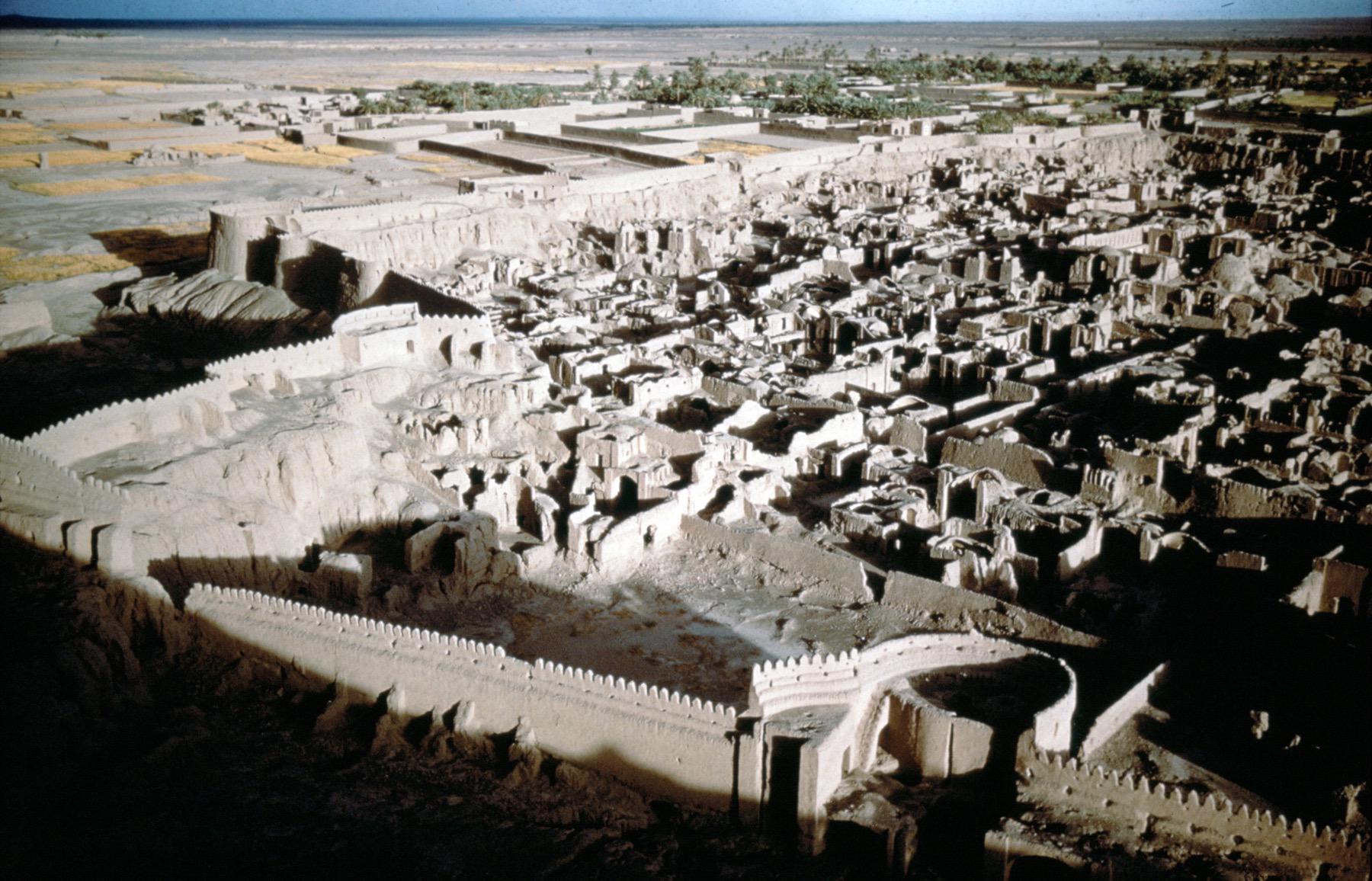 General view over the town from the citadel, looking southeast, prior to the earthquake